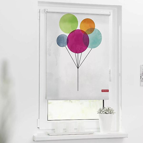 home24 Lichtblick Rollo Ballon 90x150 cm (BxH) Mehrfarbig Webstoff günstig online kaufen