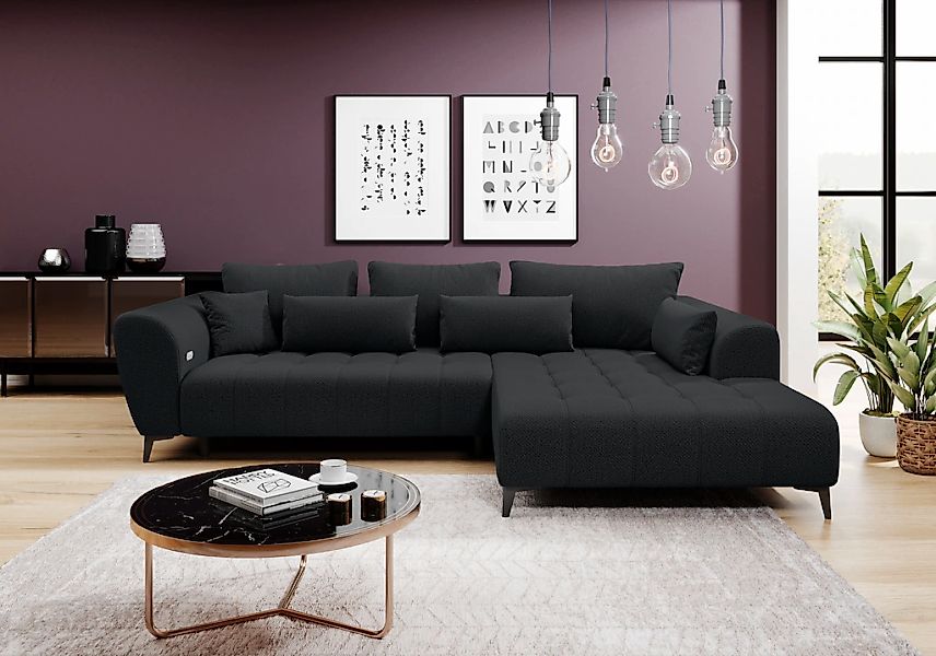 WERK2 Ecksofa "Garay, XXL-Liegefläche: elektrisch ausziehbar auf ca. 228×12 günstig online kaufen