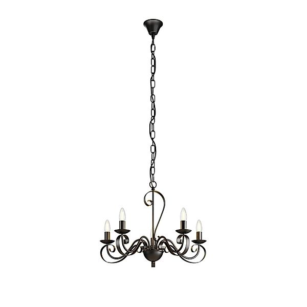 Lindby Kronleuchter Shervan 9639190 Retro Vintage Antik in Braun aus Metall günstig online kaufen