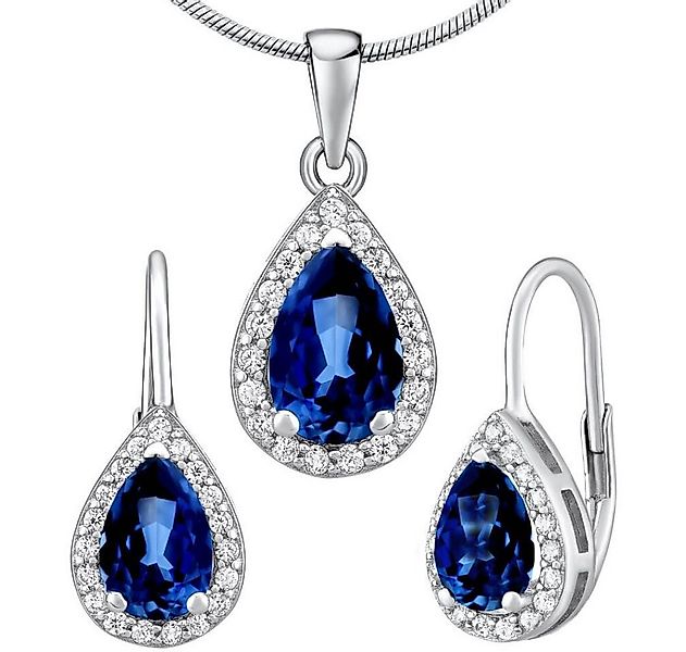 Silvego Ohrring-Set Silver set MONACO with sapphire LPS0341BS (earring, pen günstig online kaufen