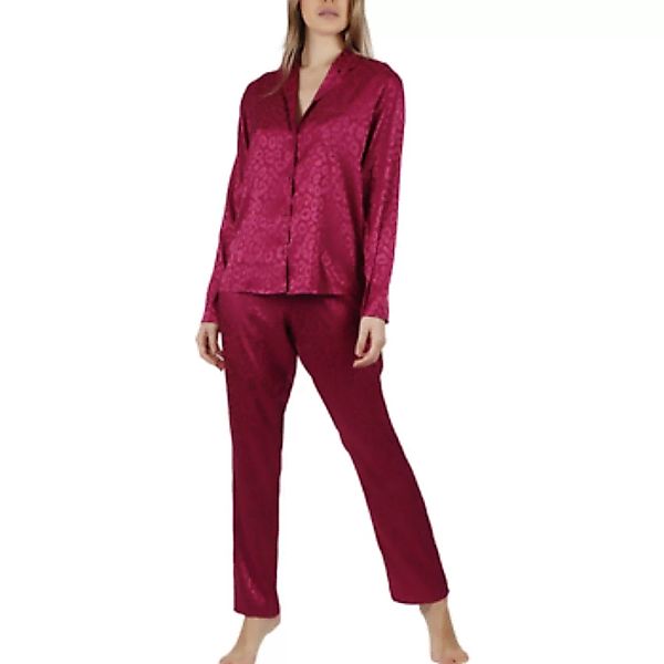 Admas  Pyjamas/ Nachthemden Pyjama Hausanzug Hose Hemd Satin Leopard günstig online kaufen
