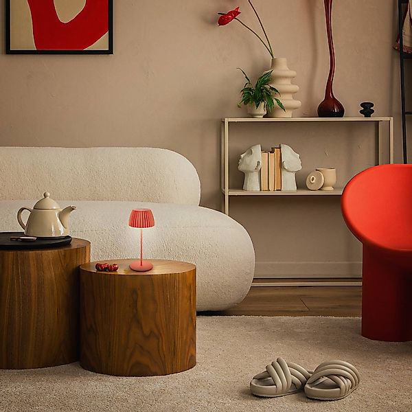 LED-Akku-Tischlampe Brilo unplugged Riffle, 20 cm, orange günstig online kaufen