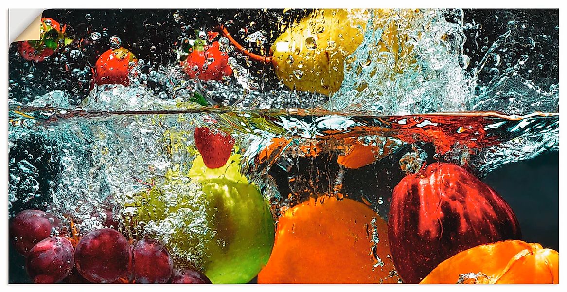 Artland Wandbild "Spritzendes Obst auf dem Wasser", Lebensmittel, (1 St.), günstig online kaufen