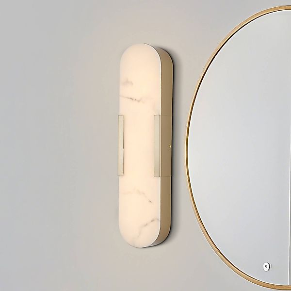 LED-Bad-Wandlampe Opaline Höhe 50 cm goldfarben Metall/Resin günstig online kaufen