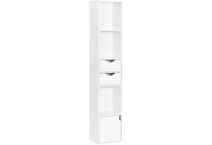 Woltu Bücherregal, 1-tlg., mit Schubladen, Regal mit Tür, 30x158x24 cm günstig online kaufen