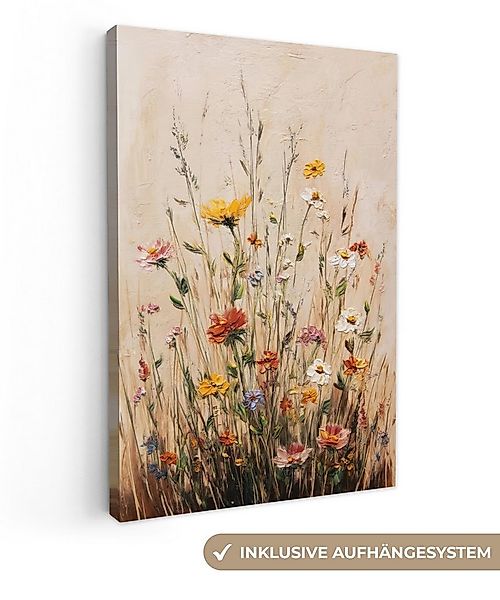 OneMillionCanvasses® Leinwandbild Wildblumen - Pinselstriche - Ruhig, Fotod günstig online kaufen