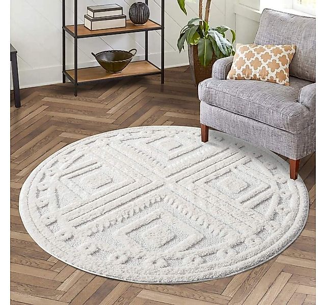 Carpet City Hochflor-Teppich FOCUS777, rund, Höhe: 20 mm, Boho-Teppich, Hoc günstig online kaufen