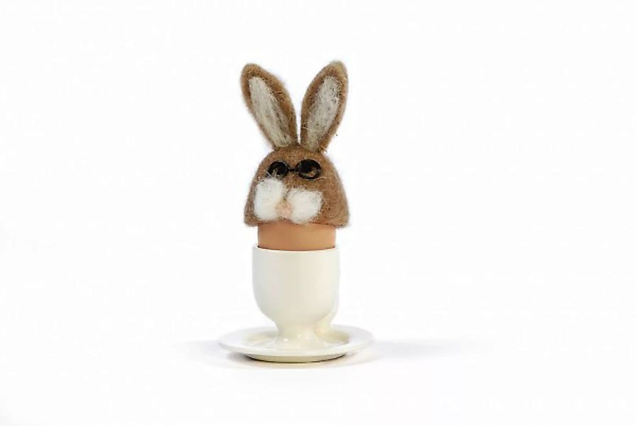 Eierwärmer aus Filz Hasenkopf mit Brille günstig online kaufen