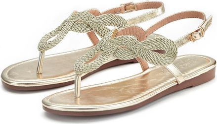 LASCANA Zehentrenner Sandale, Pantolette im Metallic-Look günstig online kaufen