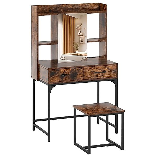 Costway Schminktisch mit 3-Farbiger Led 80 x 39 x 142 cm günstig online kaufen