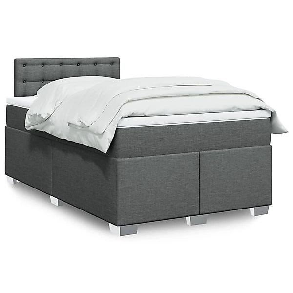 vidaXL Boxspringbett mit Matratze Dunkelgrau 120x200 cm Stoff 3288170 günstig online kaufen