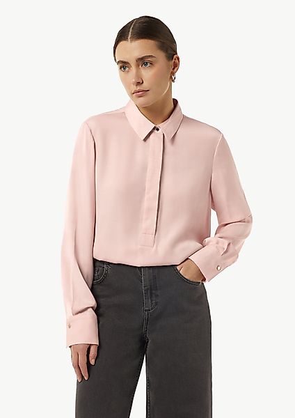 Comma Langarmbluse Elegante Satinbluse mit verdeckter günstig online kaufen