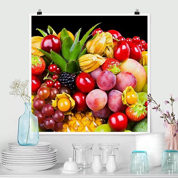 Poster - Quadrat Fruit Bokeh günstig online kaufen