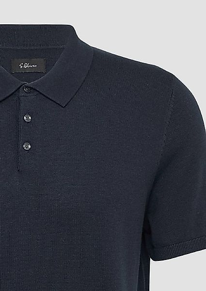 s.Oliver BLACK LABEL Strickpullover Feinstrick-Poloshirt aus Baumwoll-Modal günstig online kaufen