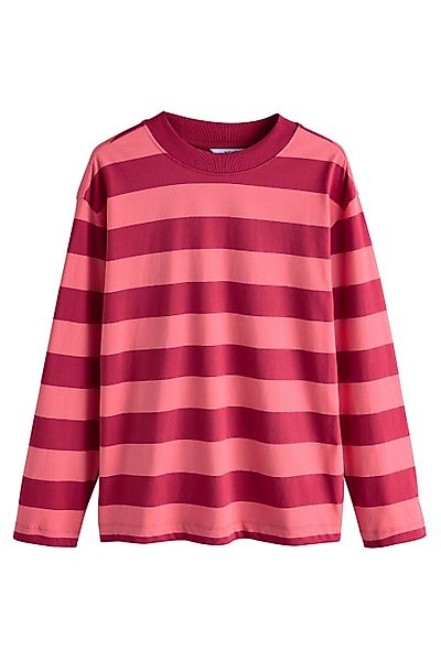 Next Langarmshirt Langärmeliges Rundhals-T-Shirt mit Streifen günstig online kaufen