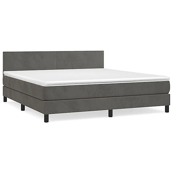 vidaXL Boxspringbett mit Matratze Dunkelgrau 160x200 cm Samt1397483 günstig online kaufen