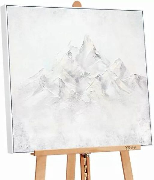 YS-Art™ "Gemälde Acryl ""Bergspitze"" handgemalt auf Leinwand" weiß Gr. 100 günstig online kaufen
