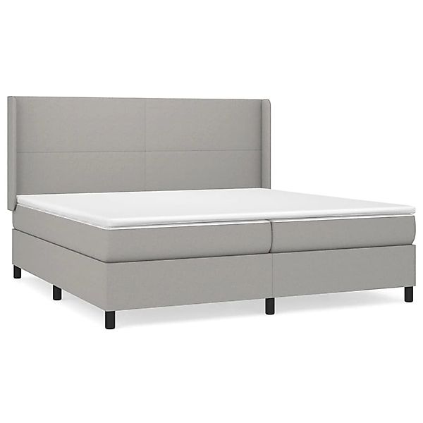 vidaXL Boxspringbett mit Matratze Hellgrau 200x200 cm Stoff1376855 günstig online kaufen