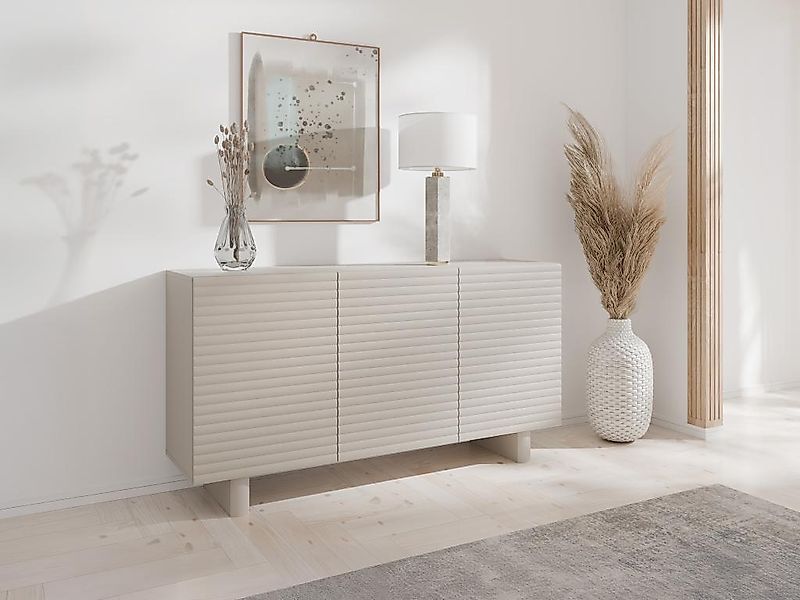 Sideboard mit 3 Türen - MDF - Beige - LUDIMA günstig online kaufen