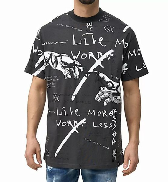 Denim House T-Shirt Herren T-Shirt im Loose-Fit mit Allover-Print OVERSIZE- günstig online kaufen