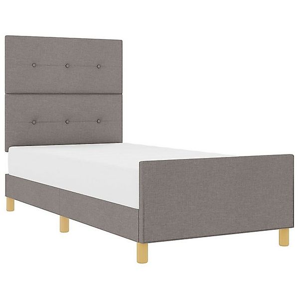 vidaXL Bett Bettgestell Taupe 90x200 cm Stoff (1-tlg) günstig online kaufen