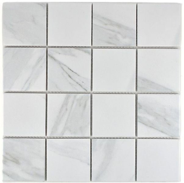 Mosani Mosaikfliesen Keramik Mosaik Fliese Carrara weiß grau Bad Küche günstig online kaufen