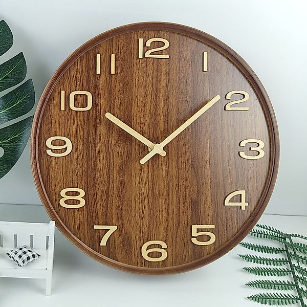 BlingBin Wanduhr Wanduhr, 30cm Rahmenlose Hölzerne günstig online kaufen