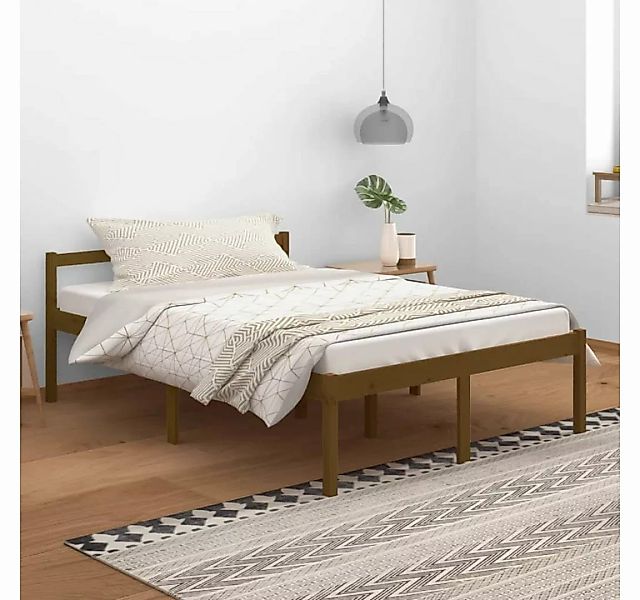 furnicato Bett Seniorenbett Honigbraun 140x200 cm Massivholz Kiefer günstig online kaufen