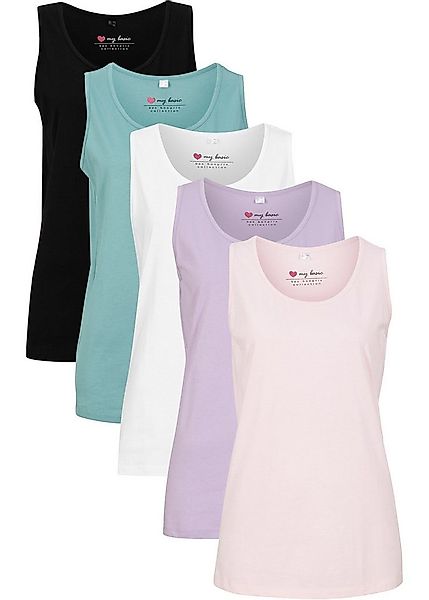 bonprix Longtop (Packung, 5-tlg) figurumspielende Passform, ohne Ärmel und günstig online kaufen