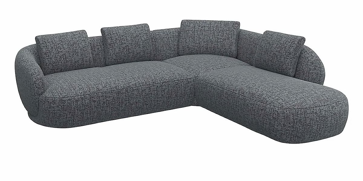 FLEXLUX Ecksofa »Torino, rund, L-Form, Sofa-Ecke mit Ottomane«, Modernes, o günstig online kaufen