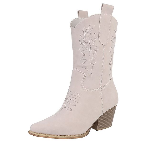 Ital-Design Elegante Damen Stiefel mit Stickerei für Alltag und Freizeit We günstig online kaufen