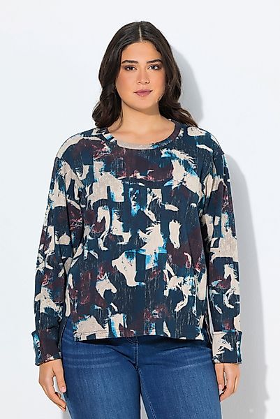 Ulla Popken Sweatshirt Sweatshirt Pferde A-Linie günstig online kaufen