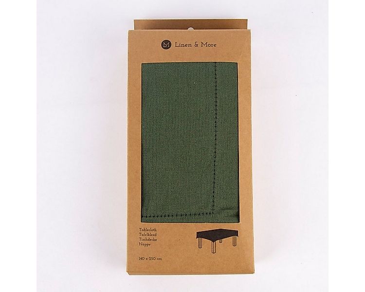 SCHÖNER LEBEN. Tischdecke Linen & More Tischdecke Indi einfarbig army grün günstig online kaufen