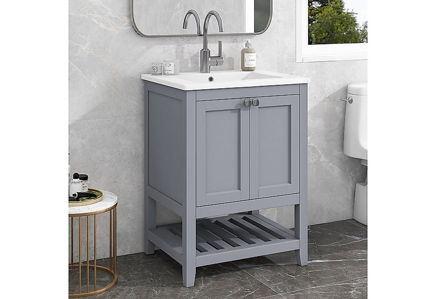 Flieks Waschtisch (1-St), Badezimmerschrank mit Waschbecken, Badmöbel in Br günstig online kaufen