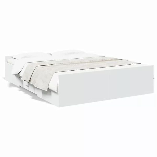 vidaXL Bett Bettgestell mit Schubladen Weiß 150x200 cm Holzwerkstoff günstig online kaufen