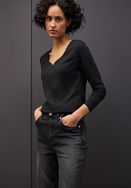 STREET ONE Langarmshirt mit Herzausschnitt günstig online kaufen