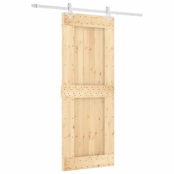 vidaXL Schiebetür mit Beschlag 80x210 cm Massivholz Kiefer 3203166 günstig online kaufen
