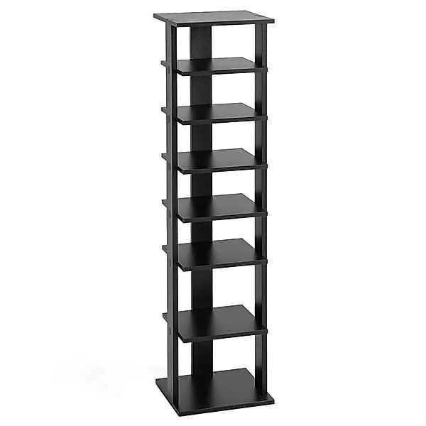 Costway 8 Stufiges Schuhregal Höhenverstellbar Holz Schwarz Einzel günstig online kaufen