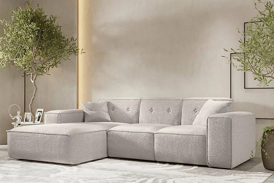 Fun Möbel Ecksofa Designersofa CESINA Ottomane Rechts oder Links in Stoff, günstig online kaufen