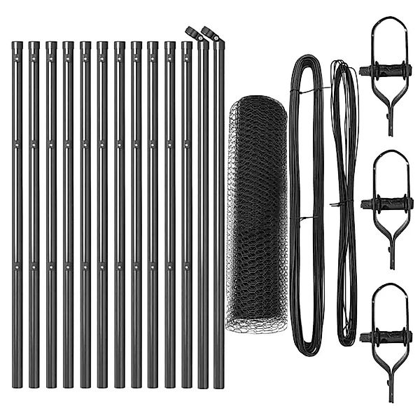 vidaXL Zaunpfosten Grau 25 x 0,4 m 13 mm Maschen Stahl und PVC 3352797 günstig online kaufen