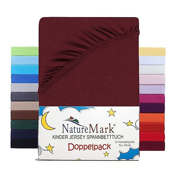 NatureMark Spannbettlaken Jersey Spannbetttuch, 100% Baumwolle, Gummizug: r günstig online kaufen