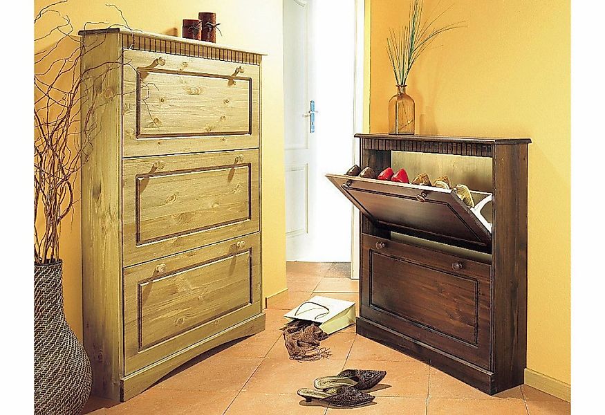 OTTO home Schuhschrank "Rustic" aus massiver Kiefer, 2 Schuhklappen, für 6- günstig online kaufen