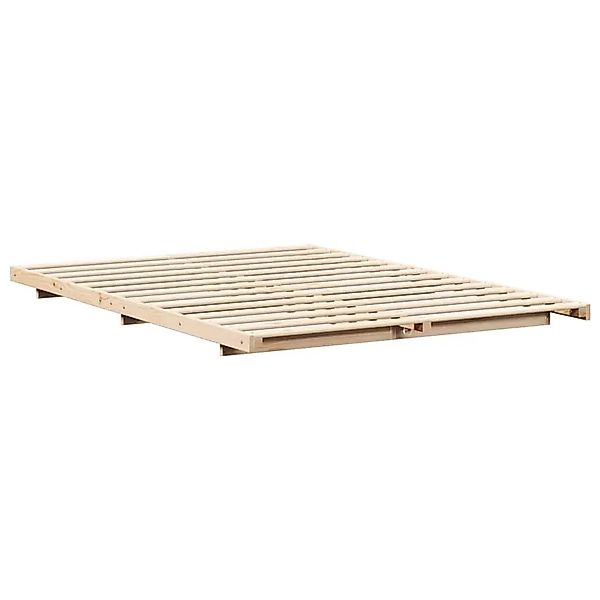 vidaXL Bodenbettgestell Braun 160 x 200 cm Massivholz Kiefer 873064 günstig online kaufen