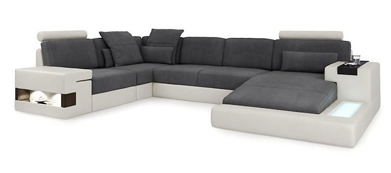 JVmoebel Ecksofa Leder U Form Wohnlandschaft Polster Eckcouch Couch mit USB günstig online kaufen