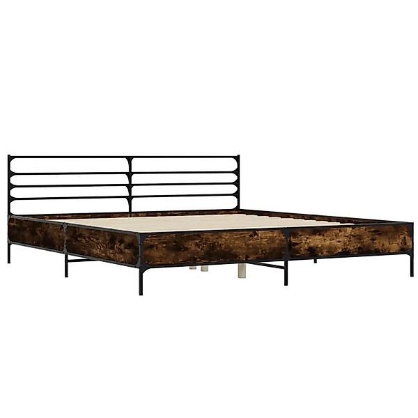 vidaXL Bettgestell Räuchereiche 180x200 cm Holzwerkstoff und Metall 3280059 günstig online kaufen