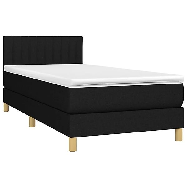 vidaXL Boxspringbett mit Matratze & LED Schwarz 90x200 cm Stoff 3133847 günstig online kaufen