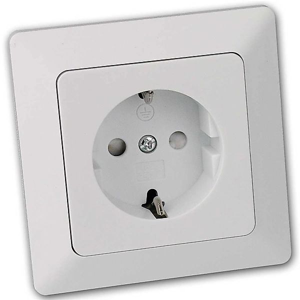ChiliTec MILOS Schutzkontakt Steckdose Weiß Matt mit Rahmen günstig online kaufen