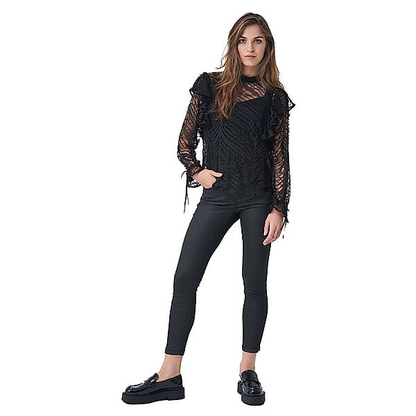Salsa Jeans 125343-000 / Lace Tunic And Top Langarm Bluse XS Black günstig online kaufen