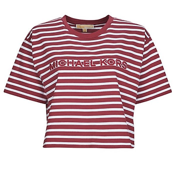 MICHAEL Michael Kors  T-Shirt YD STRIPED CROP LOGO TEE günstig online kaufen