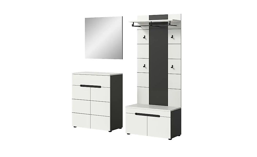 Garderobenkombination 3-teilig  Canu ¦ grau ¦ Maße (cm): B: 175 H: 190 Gard günstig online kaufen